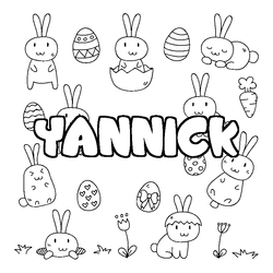 Coloraci&oacute;n del nombre YANNICK - decorado Pascua