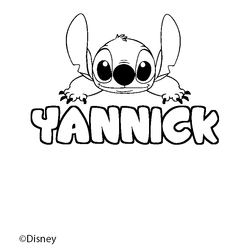 Coloraci&oacute;n del nombre YANNICK - decorado Stitch