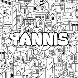 Coloraci&oacute;n del nombre YANNIS - decorado ciudad