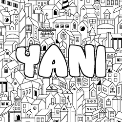 Coloraci&oacute;n del nombre YANI - decorado ciudad
