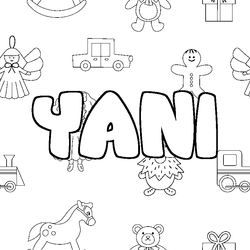 Coloraci&oacute;n del nombre YANI - decorado juguetes