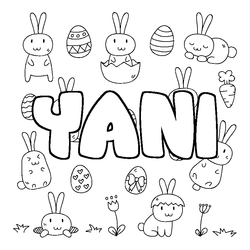 Coloraci&oacute;n del nombre YANI - decorado Pascua