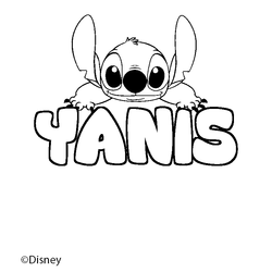Coloraci&oacute;n del nombre YANIS - decorado Stitch
