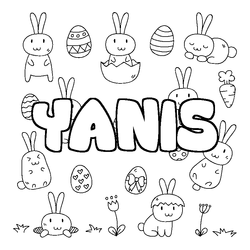 Coloraci&oacute;n del nombre YANIS - decorado Pascua