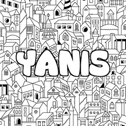 Coloraci&oacute;n del nombre YANIS - decorado ciudad