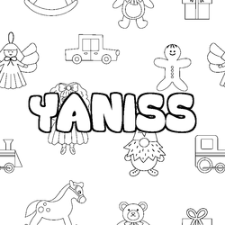 Coloraci&oacute;n del nombre YANISS - decorado juguetes