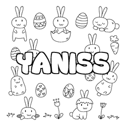 Coloraci&oacute;n del nombre YANISS - decorado Pascua