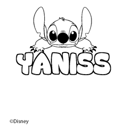 Coloraci&oacute;n del nombre YANISS - decorado Stitch