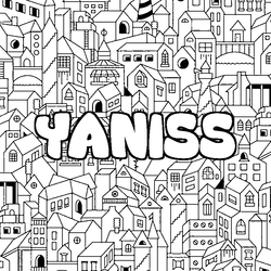 Coloraci&oacute;n del nombre YANISS - decorado ciudad