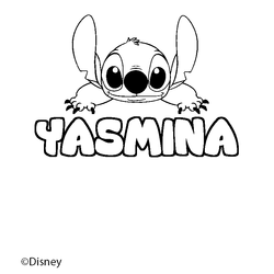 Coloraci&oacute;n del nombre YASMINA - decorado Stitch