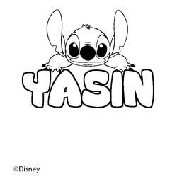 Coloraci&oacute;n del nombre YASIN - decorado Stitch