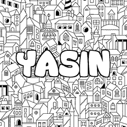 Coloraci&oacute;n del nombre YASIN - decorado ciudad