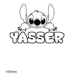 Coloraci&oacute;n del nombre YASSER - decorado Stitch