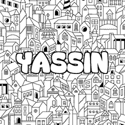 Coloraci&oacute;n del nombre YASSIN - decorado ciudad