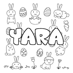Coloraci&oacute;n del nombre YARA - decorado Pascua