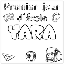 Coloraci&oacute;n del nombre YARA - decorado primer d&iacute;a de escuela