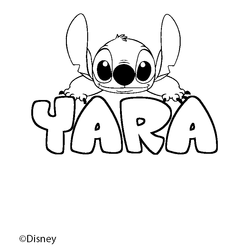 Coloraci&oacute;n del nombre YARA - decorado Stitch