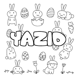Coloraci&oacute;n del nombre YAZID - decorado Pascua