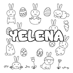 Coloraci&oacute;n del nombre YELENA - decorado Pascua