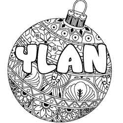 Coloraci&oacute;n del nombre YLAN - decorado bola de Navidad