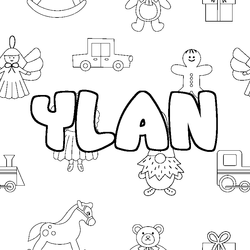 Coloraci&oacute;n del nombre YLAN - decorado juguetes