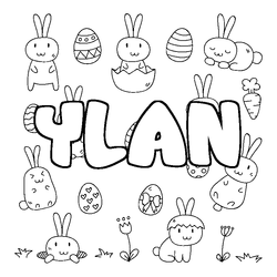 Coloraci&oacute;n del nombre YLAN - decorado Pascua