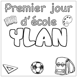Coloraci&oacute;n del nombre YLAN - decorado primer d&iacute;a de escuela