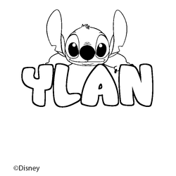 Coloraci&oacute;n del nombre YLAN - decorado Stitch
