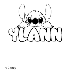 Coloraci&oacute;n del nombre YLANN - decorado Stitch
