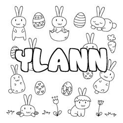 Coloraci&oacute;n del nombre YLANN - decorado Pascua