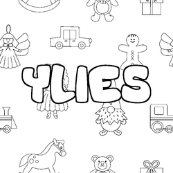 Coloraci&oacute;n del nombre YLIES - decorado juguetes