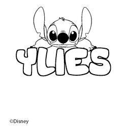Coloraci&oacute;n del nombre YLIES - decorado Stitch