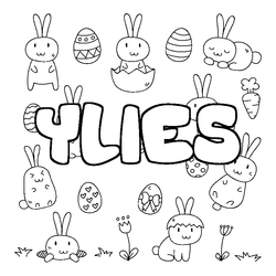 Coloraci&oacute;n del nombre YLIES - decorado Pascua