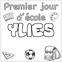 Coloraci&oacute;n del nombre YLIES - decorado primer d&iacute;a de escuela