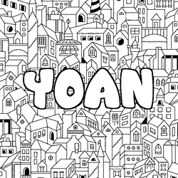 Coloraci&oacute;n del nombre YOAN - decorado ciudad