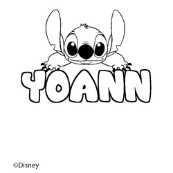 Coloraci&oacute;n del nombre YOANN - decorado Stitch