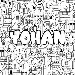 Coloraci&oacute;n del nombre YOHAN - decorado ciudad