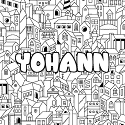 Coloraci&oacute;n del nombre YOHANN - decorado ciudad