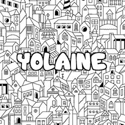 Coloraci&oacute;n del nombre YOLAINE - decorado ciudad