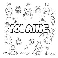 Coloraci&oacute;n del nombre YOLAINE - decorado Pascua