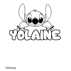 Coloraci&oacute;n del nombre YOLAINE - decorado Stitch