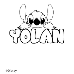 Coloraci&oacute;n del nombre YOLAN - decorado Stitch