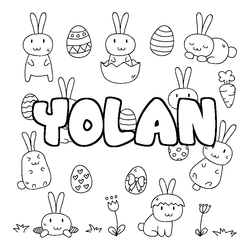 Coloraci&oacute;n del nombre YOLAN - decorado Pascua