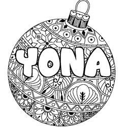 Coloraci&oacute;n del nombre YONA - decorado bola de Navidad
