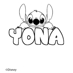 Coloraci&oacute;n del nombre YONA - decorado Stitch