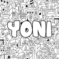 Coloraci&oacute;n del nombre YONI - decorado ciudad