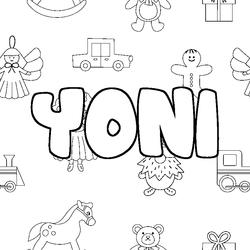 Coloraci&oacute;n del nombre YONI - decorado juguetes