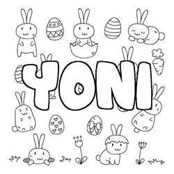 Coloraci&oacute;n del nombre YONI - decorado Pascua