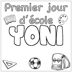 Coloraci&oacute;n del nombre YONI - decorado primer d&iacute;a de escuela