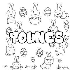 Coloraci&oacute;n del nombre YOUN&Egrave;S - decorado Pascua